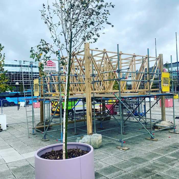 'The Modernist Glade' Art Installation in Station Square, Milton Keynes