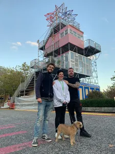 Scaffolding for 'The Built, The Unbuilt and The Unbuildable' Festival Structures, Milton Keynes