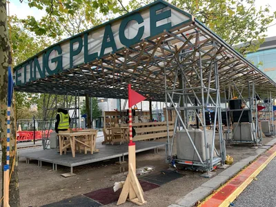 Scaffolding for 'The Built, The Unbuilt and The Unbuildable' Festival Structures, Milton Keynes