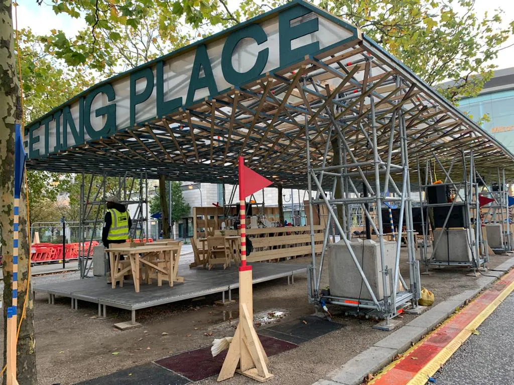 Scaffolding for 'The Built, The Unbuilt and The Unbuildable' Festival Structures, Milton Keynes