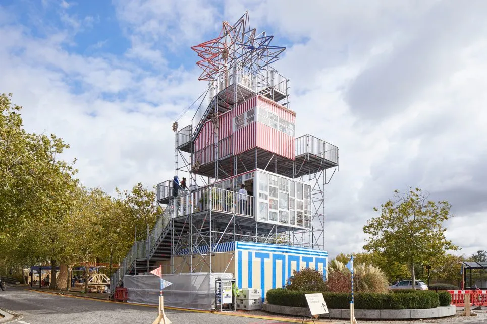 Scaffolding for 'The Built, The Unbuilt and The Unbuildable' Festival Structures, Milton Keynes