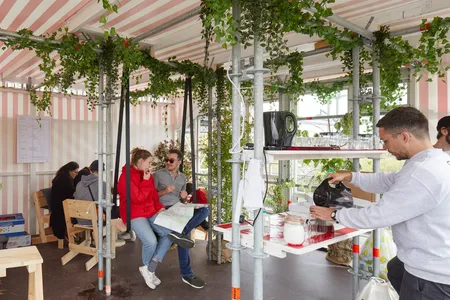 Scaffolding for 'The Built, The Unbuilt and The Unbuildable' Festival Structures, Milton Keynes