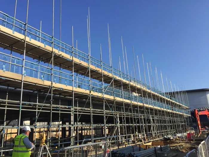Scaffolding for Premier Inn, Theatre District, Central Milton Keynes