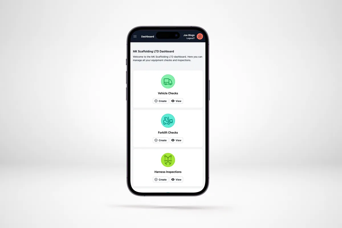 Custom in-house developed Scaffapp